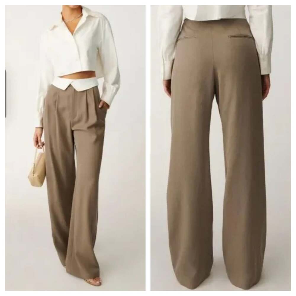 Reformation Stevie High Rise Pants NWT Size 2 Mushroom